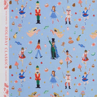 REMNANT 1.34 Metres - Rifle Paper Co - Land of Sweets Powder Blue Metallic Cotton Fabric