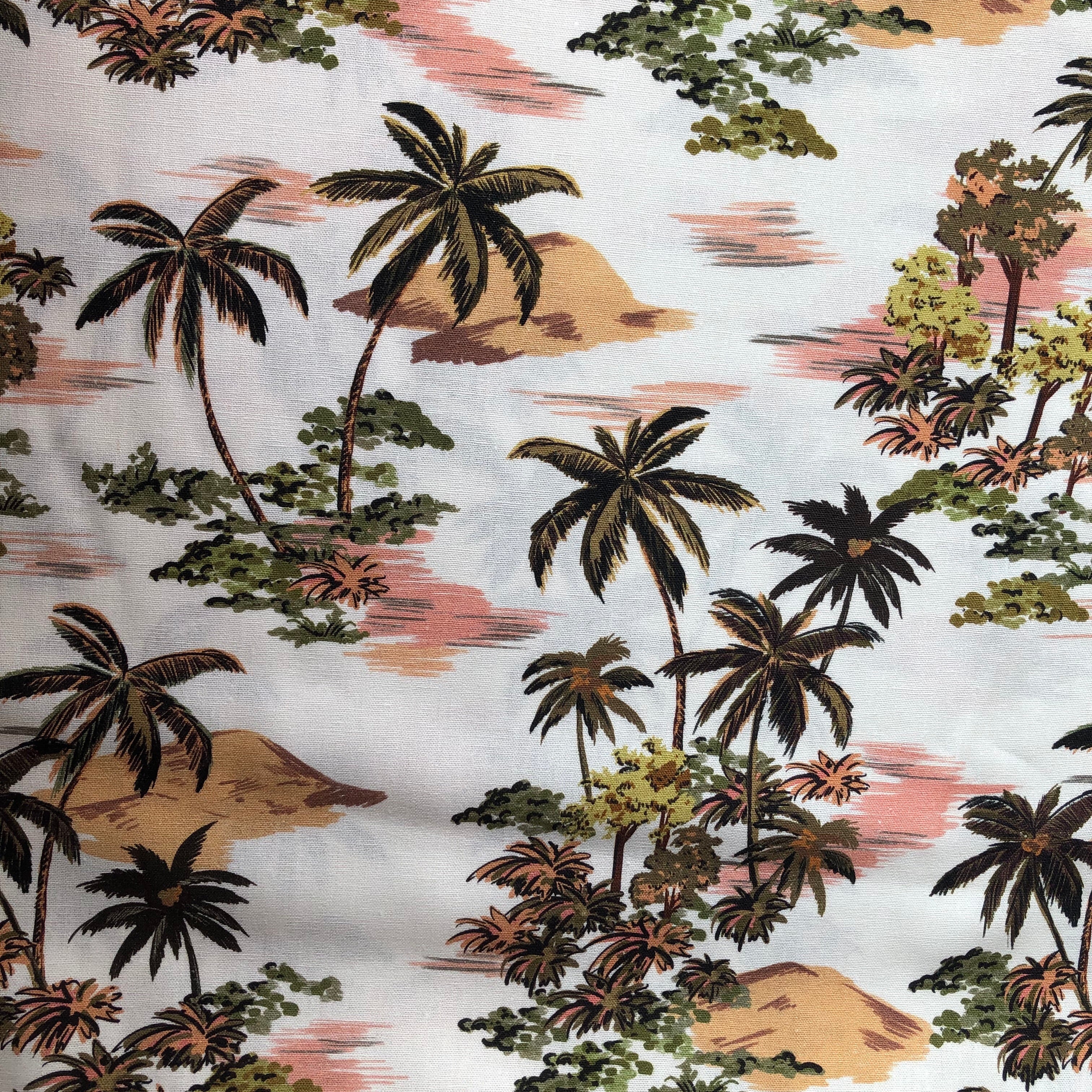 REMNANT 2.40 Metres - Hawaiian Palms Linen Viscose Blend