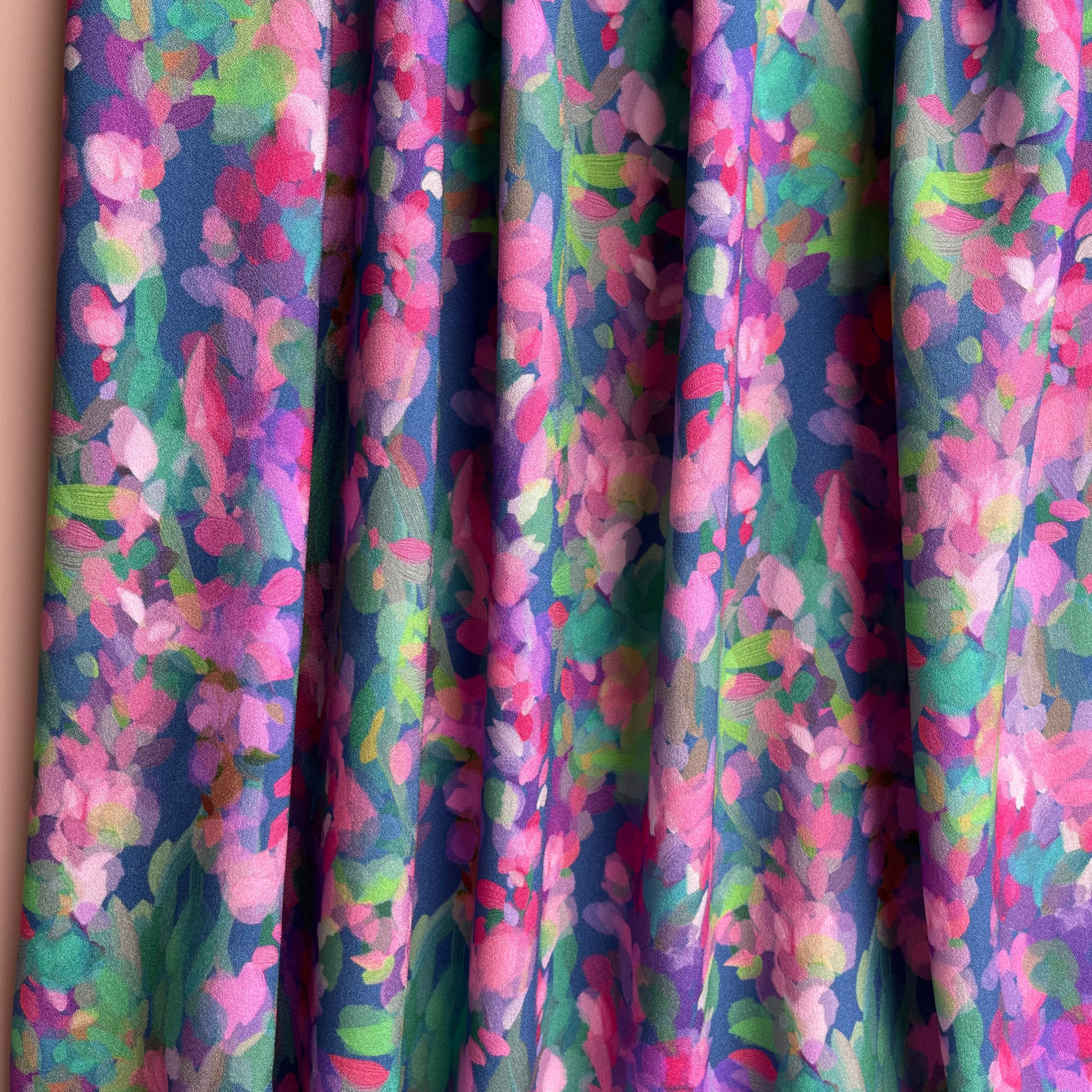 Summer Party - Lupine Petals Blue Morracain Soft Viscose Crepe (more due soon)
