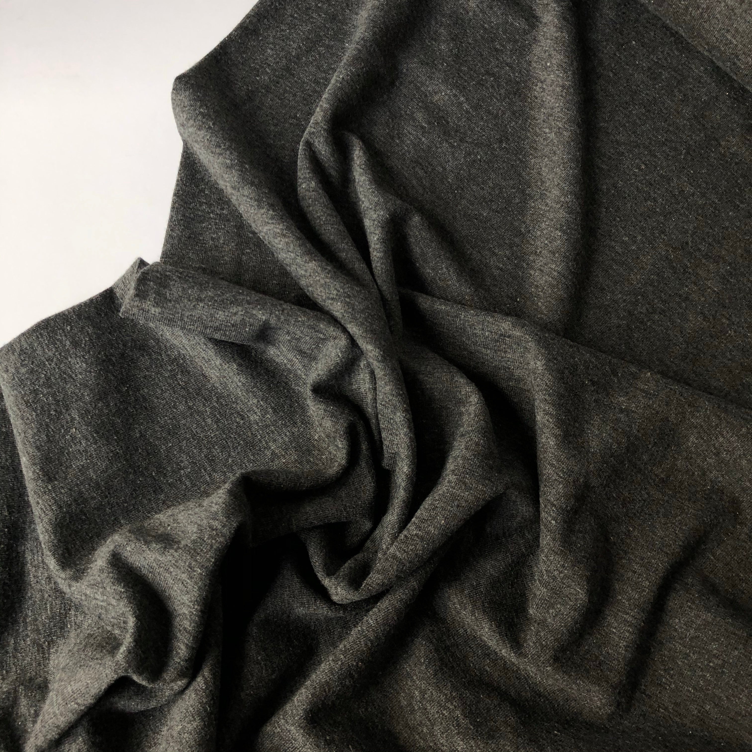 REMNANT 1.34 Metres -  Essential Chic Melange Charcoal Jersey Fabric