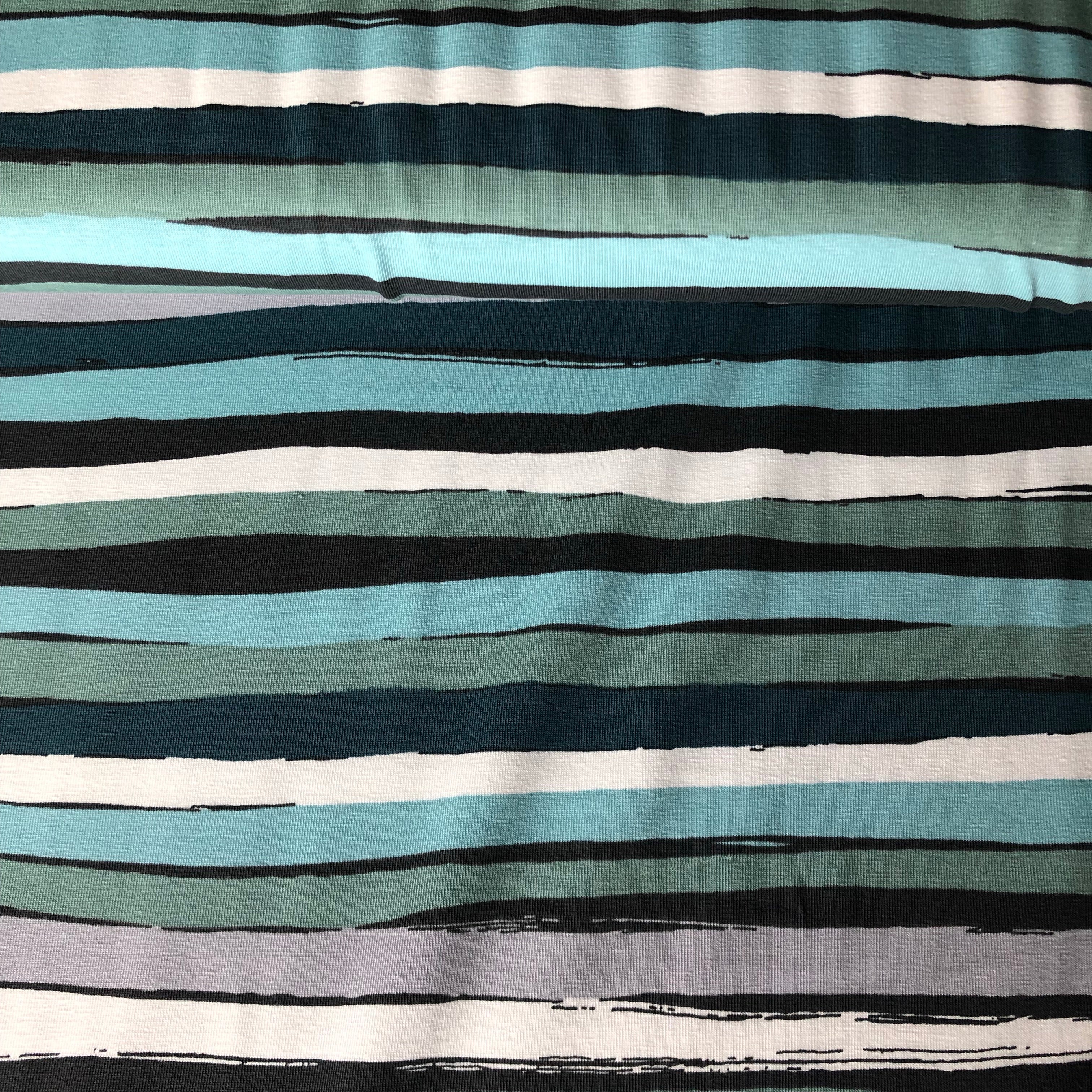 REMNANT 0.50 metre - Danish Design - Wavy Verdigris Cotton Jersey