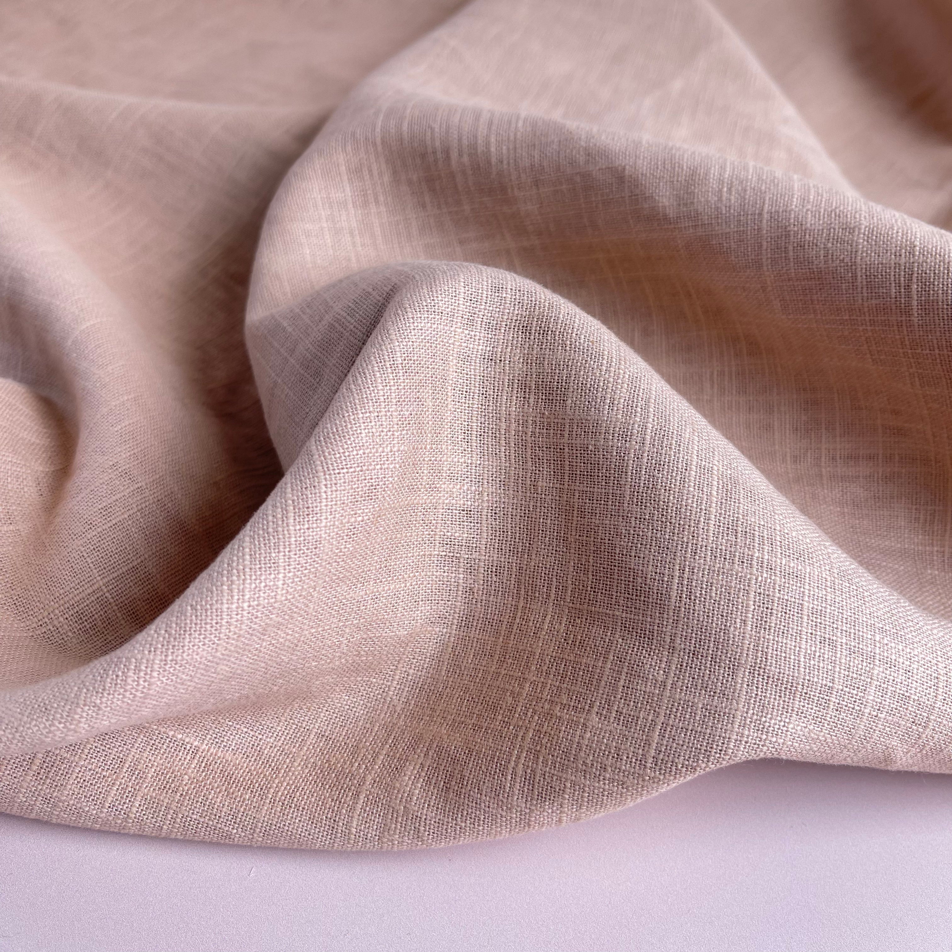 Breeze Cream Tan - Enzyme Washed Pure Linen Fabric