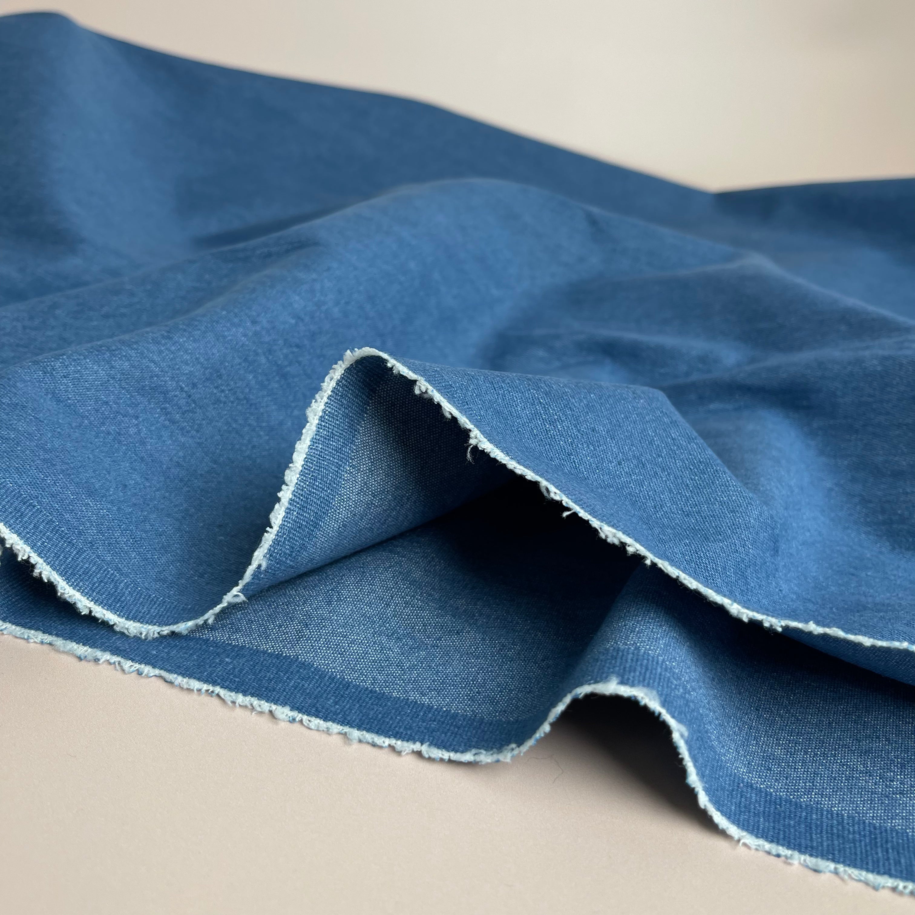 REMNANT 0.69 Metres - 9oz Recycled Cotton Stretch Denim in Blue