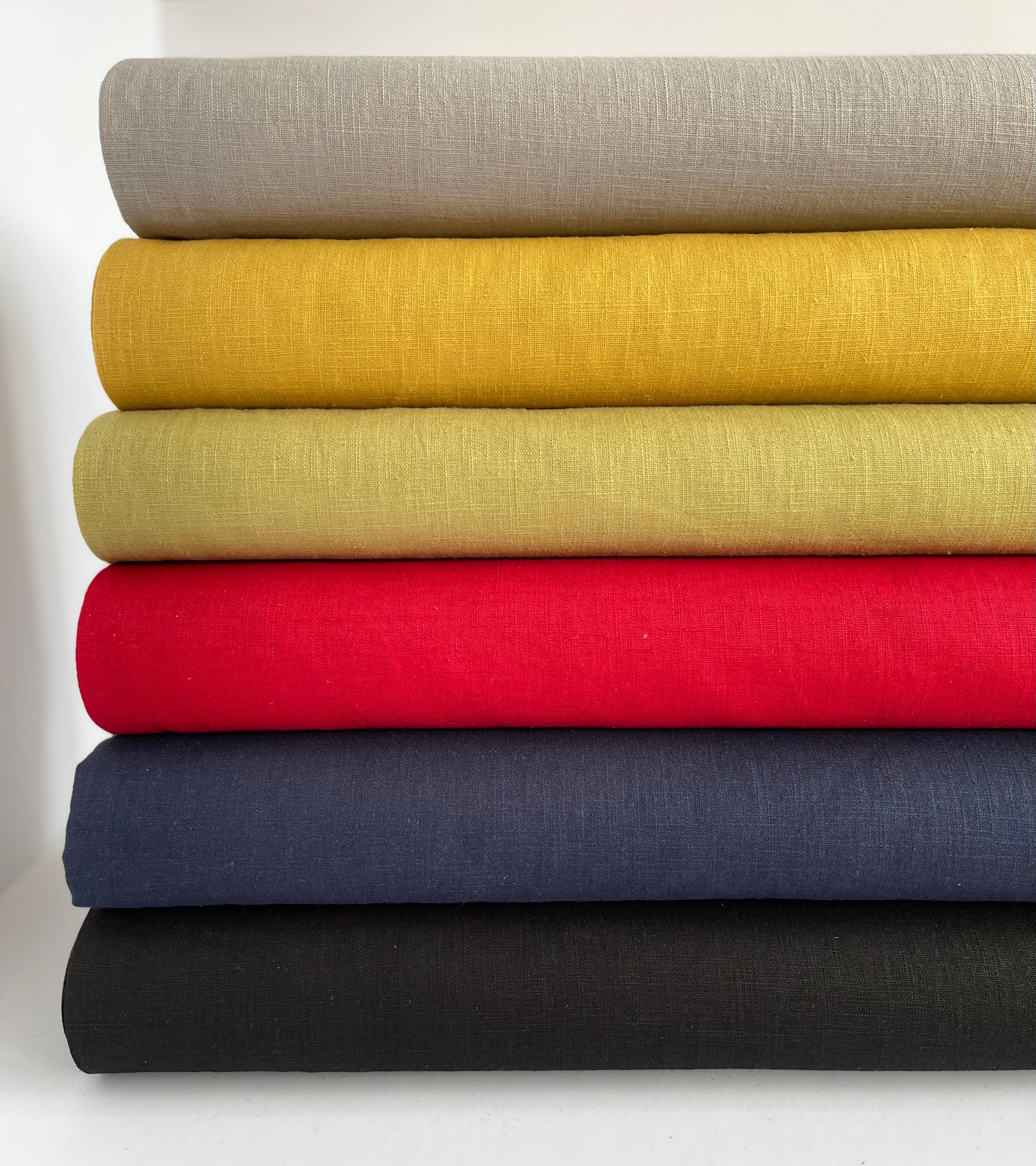 REMNANT 0.82 Metre - Breeze Gold - Enzyme Washed Pure Linen Fabric