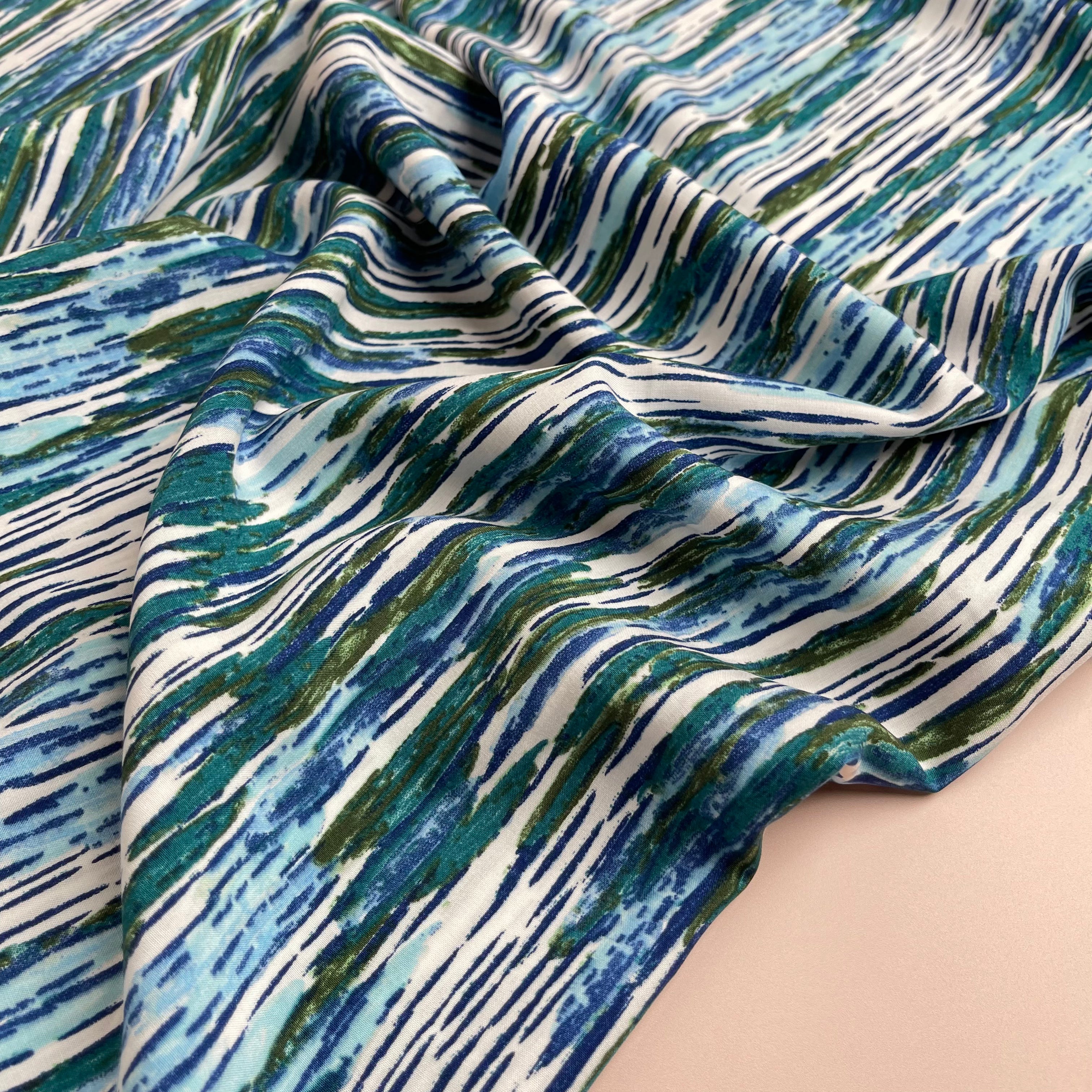 Zoe in Blue Viscose Poplin Fabric