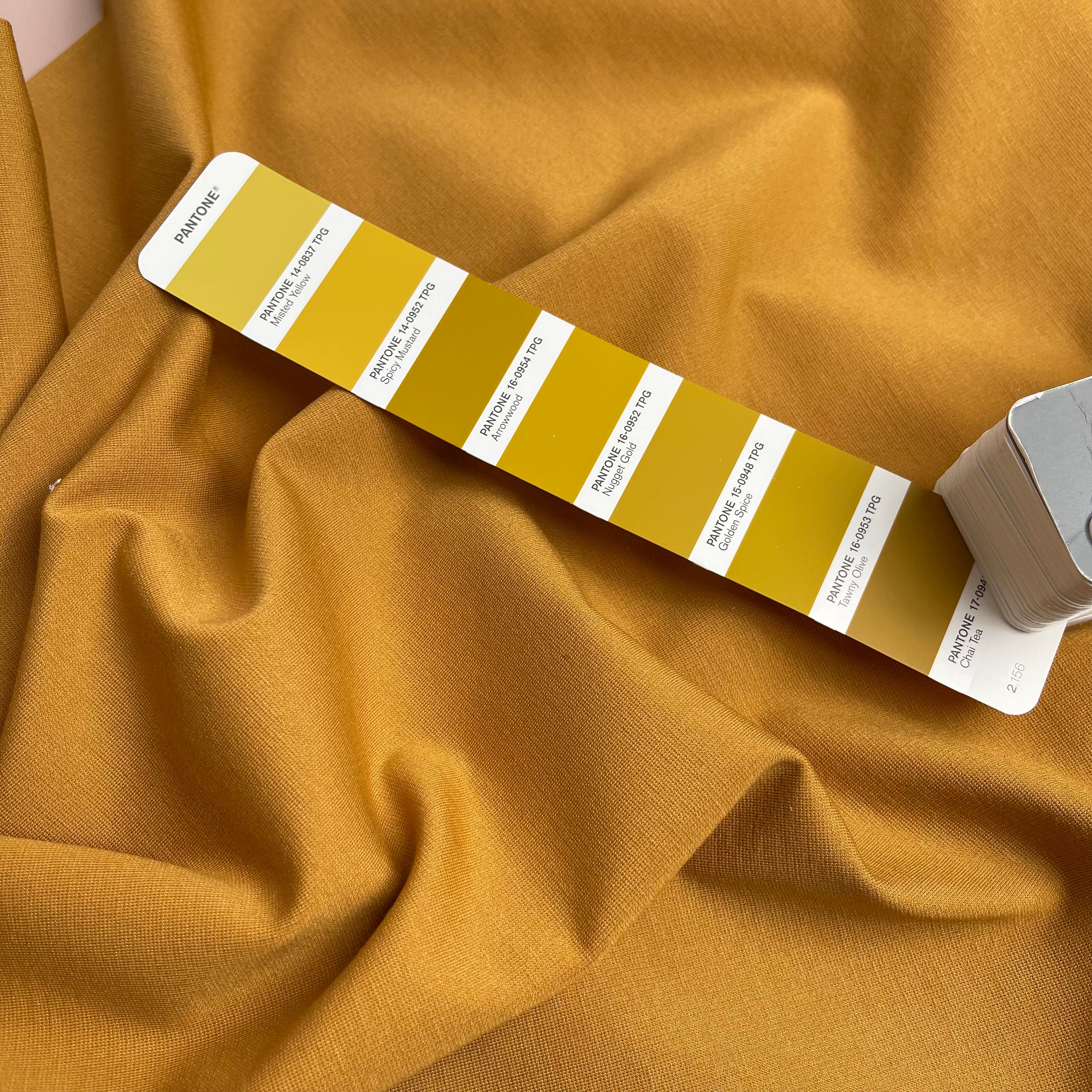 Mustard Viscose Ponte Roma Double Knit Fabric