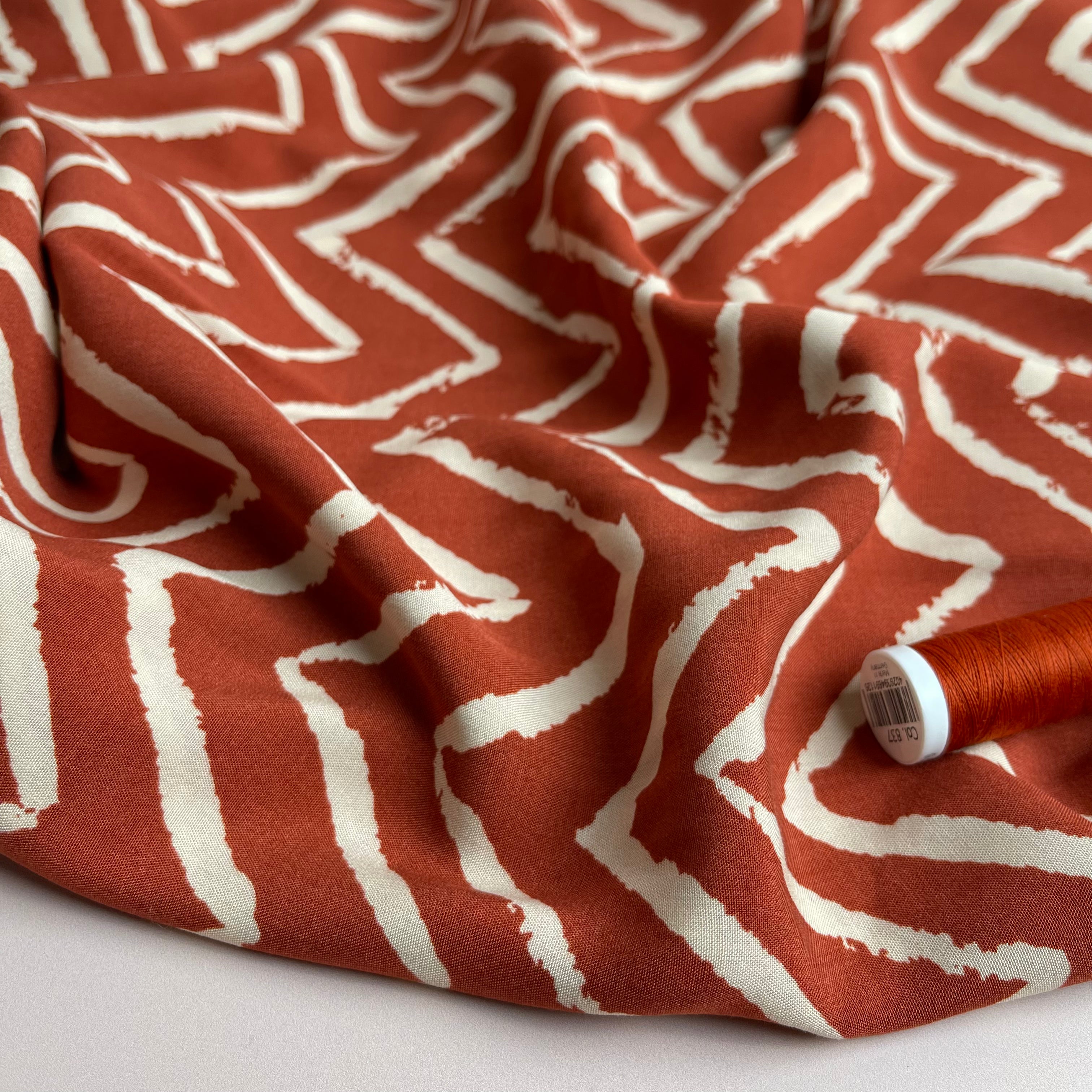 Sienna ZigZag Viscose Fabric