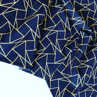 REMNANT 0.35 metre - Kaleidoscope Navy and Gold - Cotton Jersey