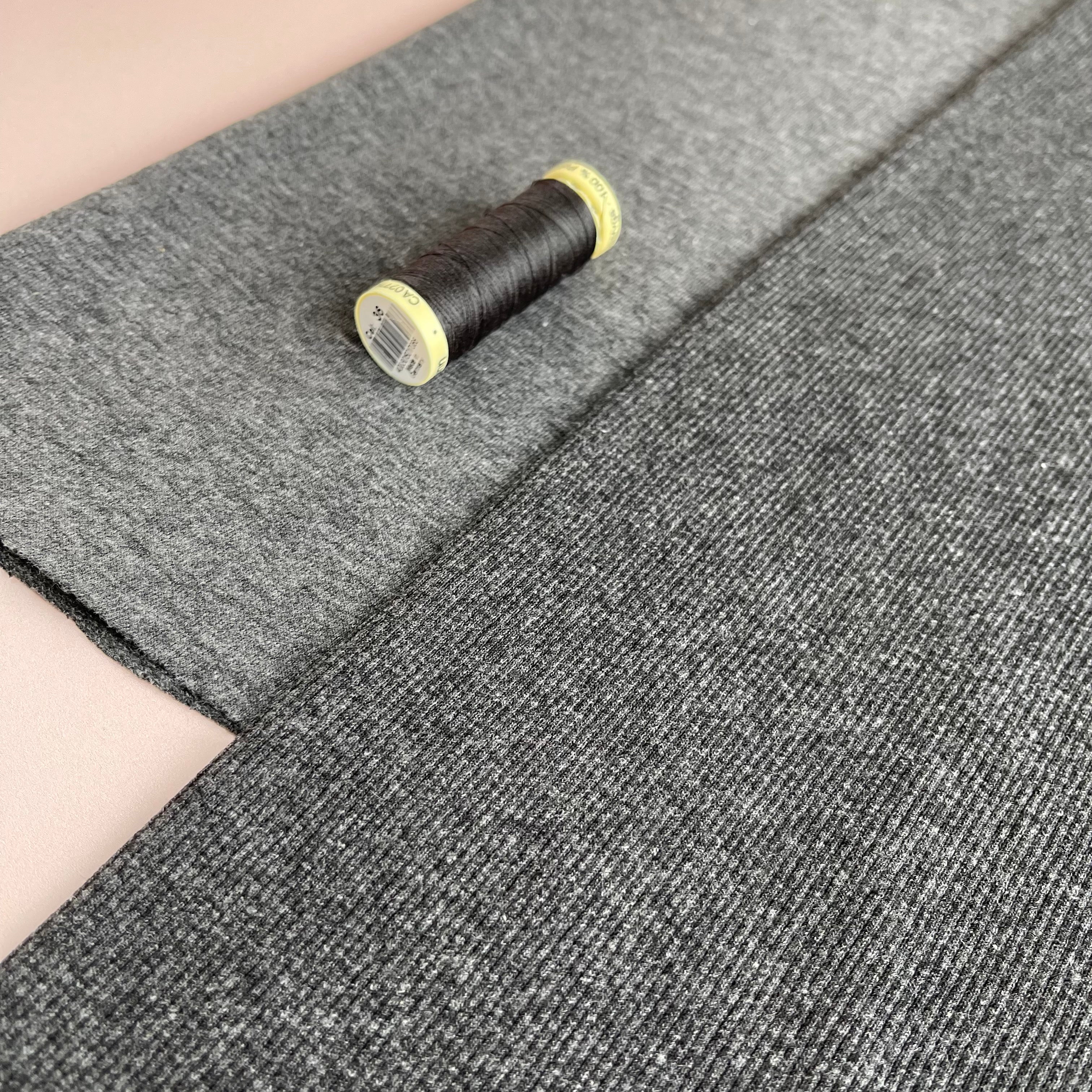 Anthracite Melange Tabular Cuff Ribbing Fabric