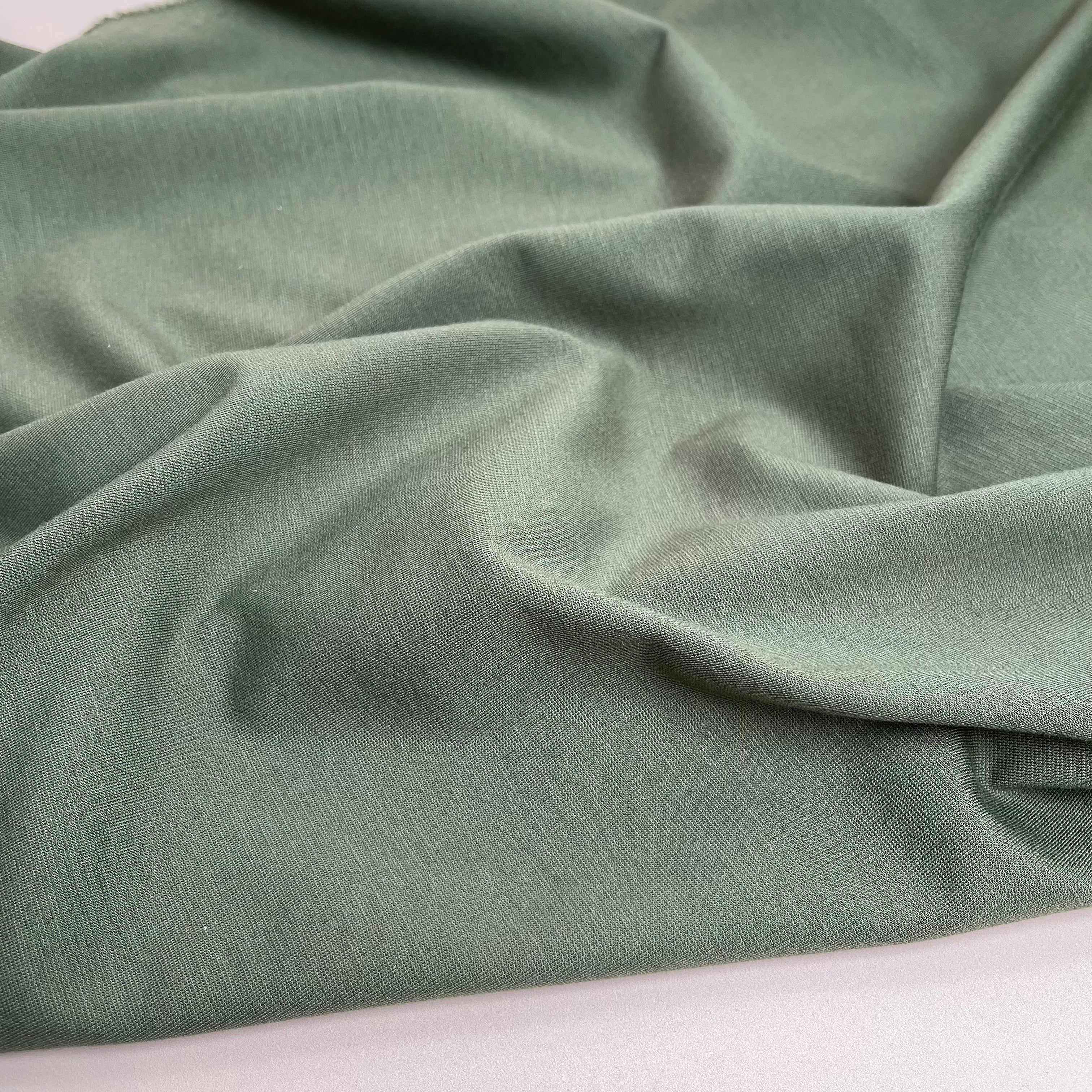 Olive Green Viscose Ponte Roma Double Knit Fabric